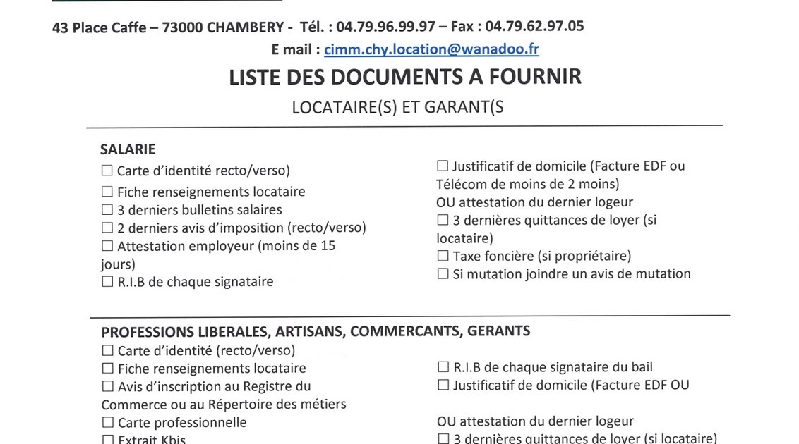 Liste Des Documents Pour Location Appartement Liste Des Documents Pour Location Appartement