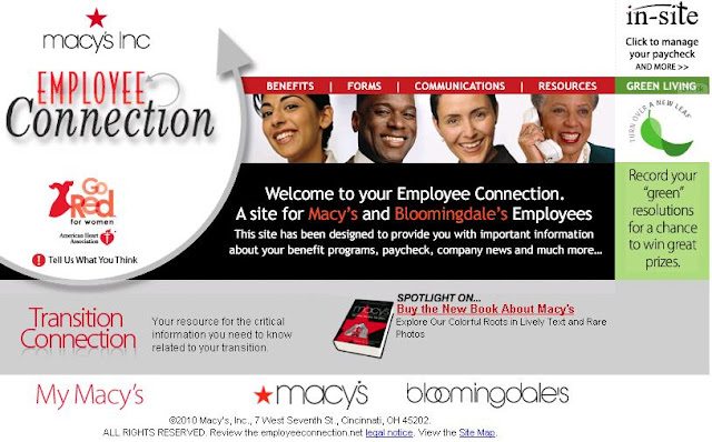 Macy's Insite Employee Connection Web