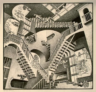 Escher's best-known print on the theme of relativity