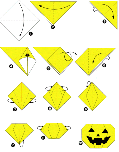 origami jack o lantern make origami easy instructions for kids