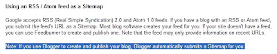 Blogger automatically submits a Sitemap for you