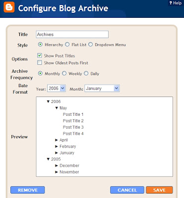 Configure Blog Archive