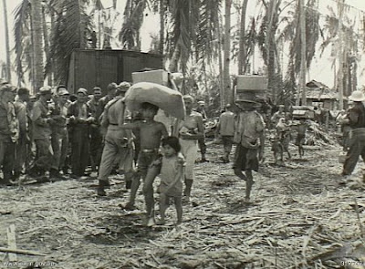 Philippines People Filipino Pinoy Pilipinas Old Black White Pictures evacuation leyte world war II WWII noon