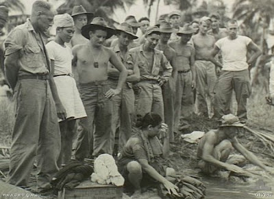 Philippines People Filipino Pinoy Pilipinas Old Black White Pictures laundry washing clothes river Australian soldiers 8 December 1944 noon