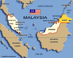 MAP OF MALAYSIA/マレーシアの地図