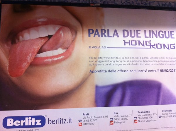 Poster for Berlitz language schools in the Rome Metro via @katieparla. Poster for Berlitz language schools in the Rome Metro via @katieparla.