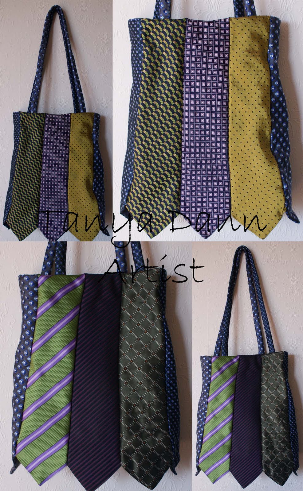 Art by Tanya Dann More tie bags one off original wearable art pieces