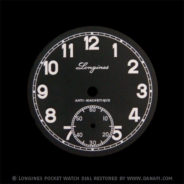 Watch repair and restoration LONGINES POCKET WATCH DIAL