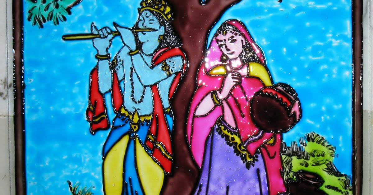 Jaya's Shades Glass Painting Radha Krishna