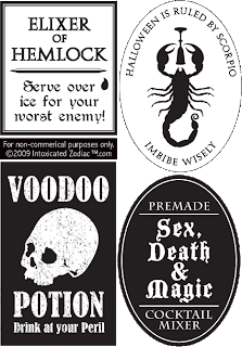 Printable Halloween Bottle Labels