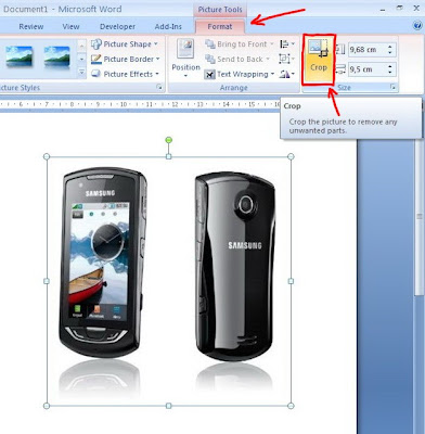 crop an image in microsoft word