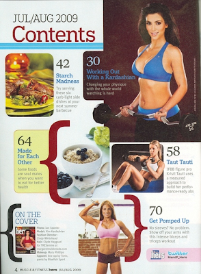 Kim Kardashian en Muscle & Fitness Hers Magazine (Julio/Agosto 2009)