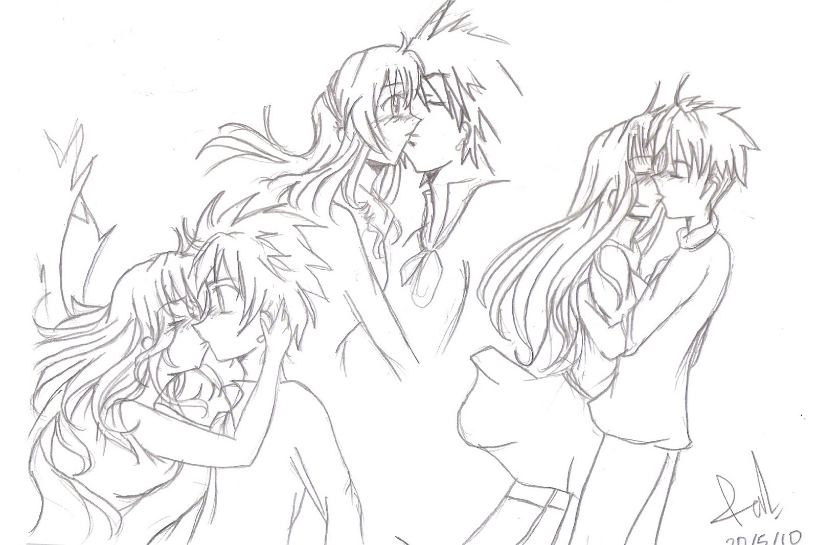 drawn anime couples