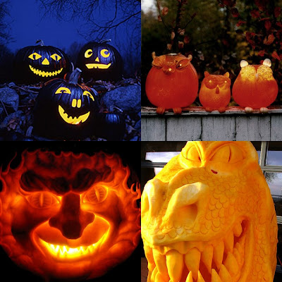 pumpkin carving collage