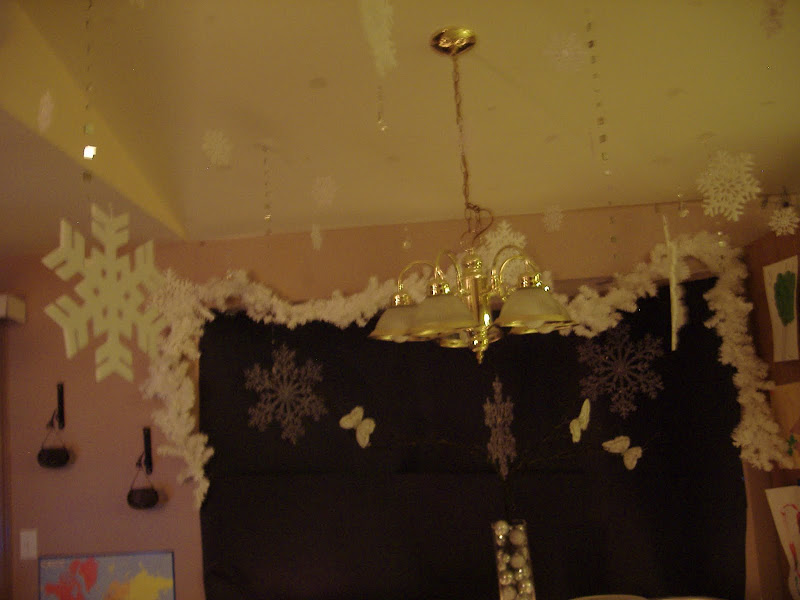 Ugly Sweater Christmas Party lit ceiling