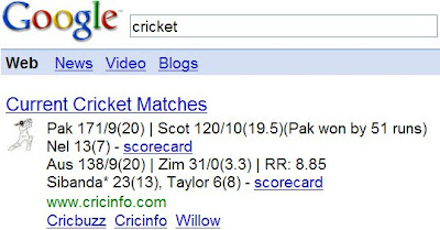 google championnat du monde de cricket