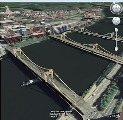 Pittsburgh en 3d dans Google Earth