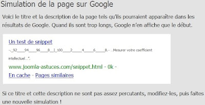 Snippet Google