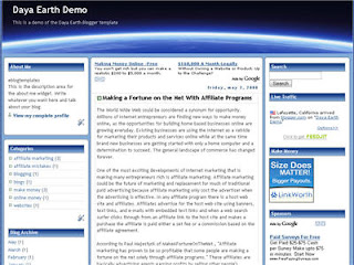 Free Download Blog Template: 3 Column Template - Day Earth