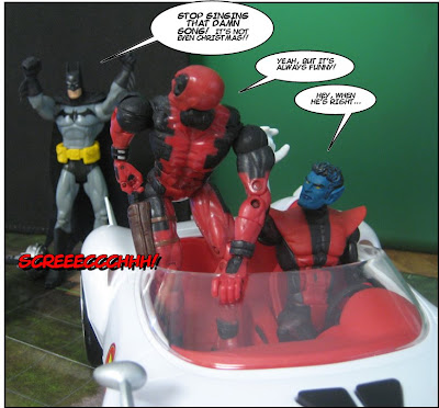 Fortunately, Pool's pants don't come off, since I can't imagine anything more horrible than being mooned by Deadpool.