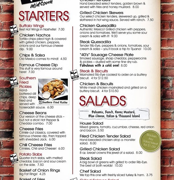 Hey Look! It's The Cameron's! Menu Design Corner Pub Midtown