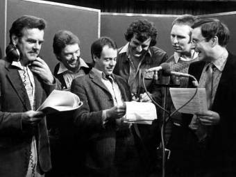 The cast of the original radio series of The Hitchhiker’s Guide To The Galaxy