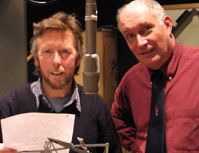 David Dixon and Simon Jones recording The HitchHiker's Guide To The Galaxy - Quandary Phase