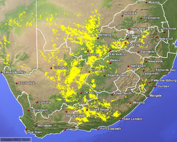 s a weather and disaster information service south africa map of