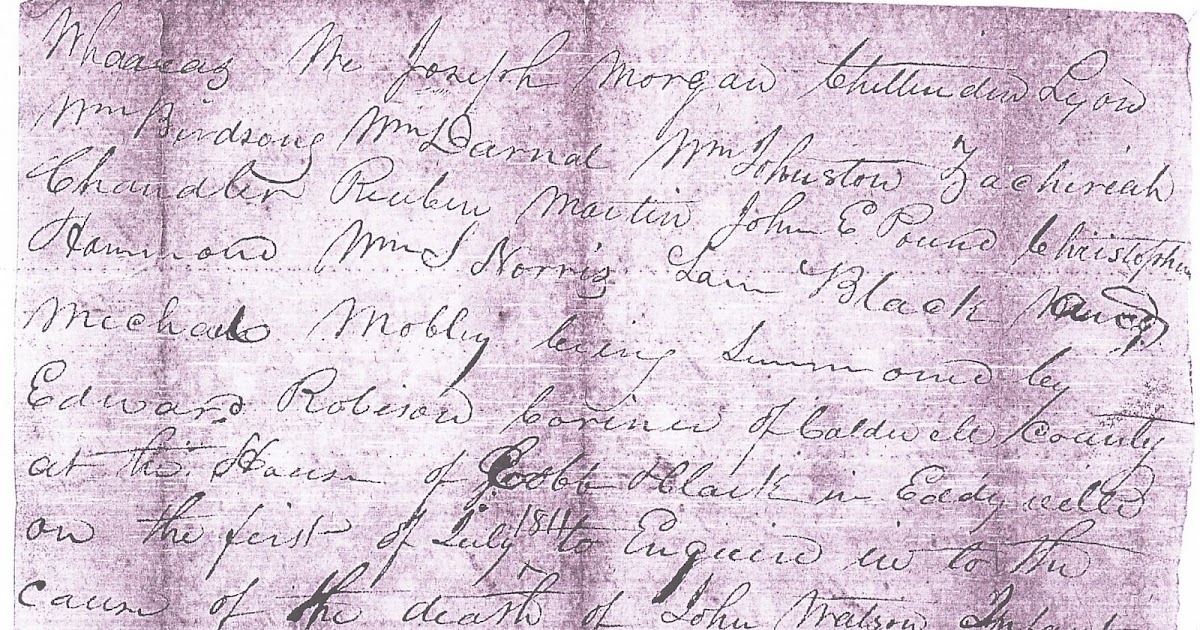 Western Kentucky Genealogy Blog: Coroner's Inquisition 1811