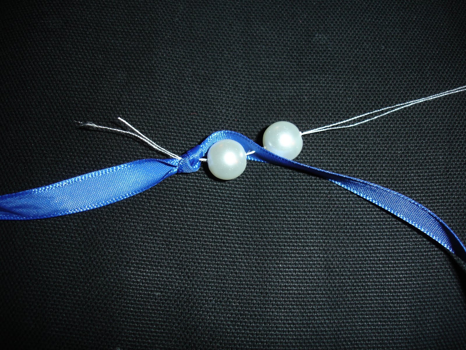 Alex Haralson Pearls and Ribbon Necklace