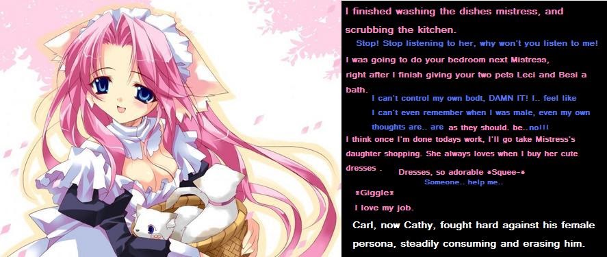 Feminizing TG Anime, Moe, and MC Captions: Cat Maid Overcoming resistance