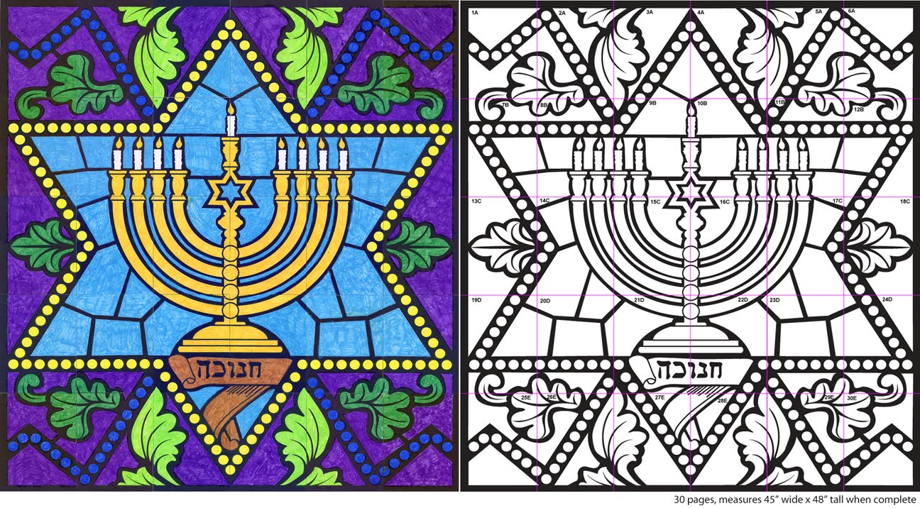 Stained Glass Menorah Hanukkah