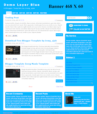 free blogger template layer blue