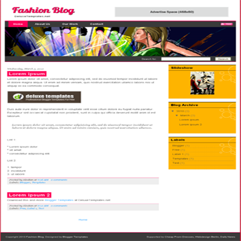 free blogger template Fashion Blog for blogspot template