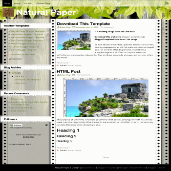 free blogger template convert from wordpress theme to blogger Natural Paper template