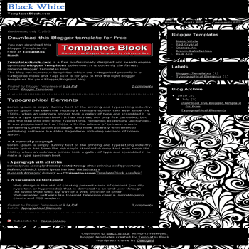 free blogger template convert wordpress theme to blogger Black White blogger template