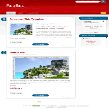 free blogger template convert from wordpress theme to blogger RedBel template