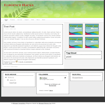 free blogger template Elegence Hacks blogger template