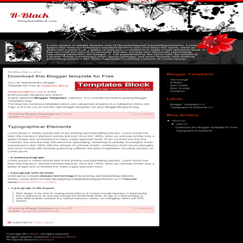 free blogger template convert wordpress theme to blogger R-Black blogger template