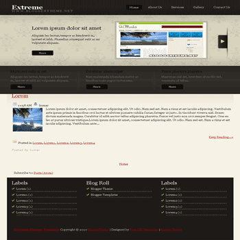 free blogger template convert css template to blogger template Extreme blogger template