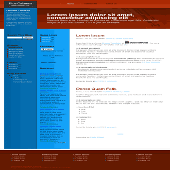 Blue Columns free blogger template converted from css to blogger template with 3 column blogger template