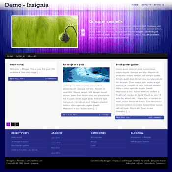 free blogger template convert from wordpress theme to blogger with image slideshow and magazine style insignia blogger template