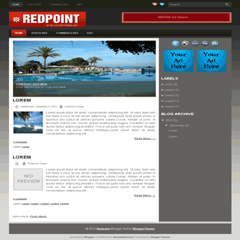 Redpoint blogger template convert wordpress theme to blogger template with image slideshow blogger template