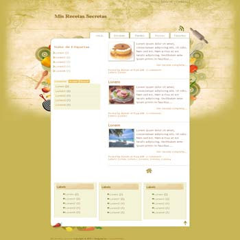 Mis Recetas Secretas blogger template for recipes and cooking blog template