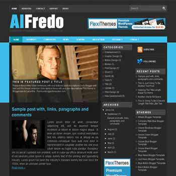 free Alfredo blogger template magazine style adapted from wordpress theme to blogger template with pagination for blogger ready