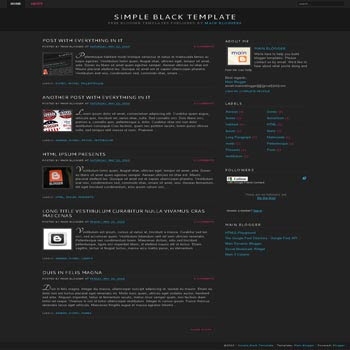 free simple black blogger template