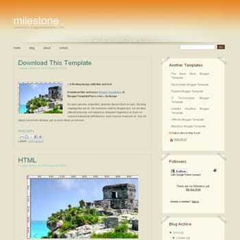 free Milestone blogger template converted from css template to blogger template