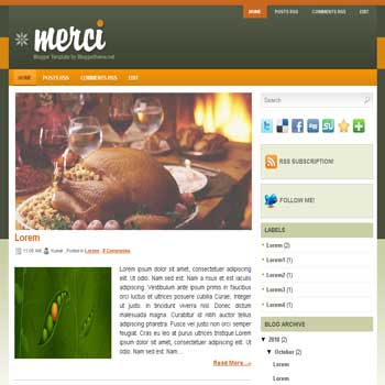 Merci blogger template convert wordpress theme to blogger template with image slideshow blogger template