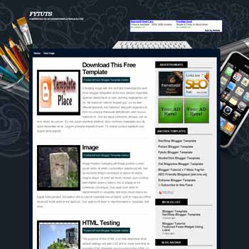Fytuts blogger template converted from wordpress theme to blogger template with 2 column blog template. gadget template blogspot