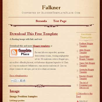 Faulkner blogger template converted wordpress theme to blogger template. blogger template from wordpress theme. blogspot template from wordpress theme